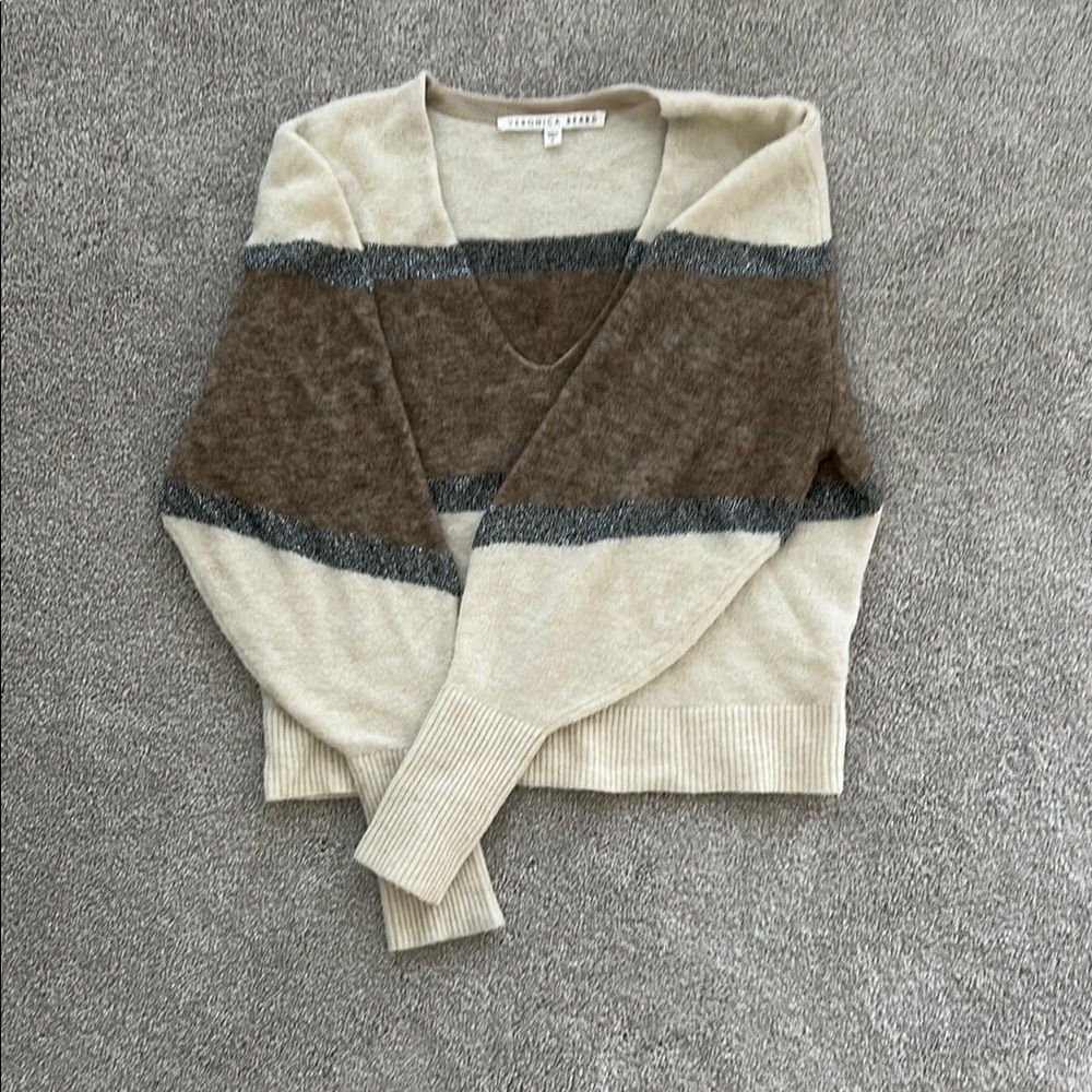 Veronica Beard Women's Beige and Brown Sweater Size S
